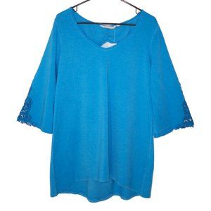 NEW Soft Surroundings Lace Edge Tee Shirt Tunic L